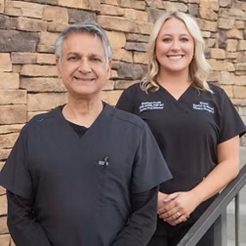 Dr. Khan headshot (pictured with nurse practitioner Shannon Pruitt)
